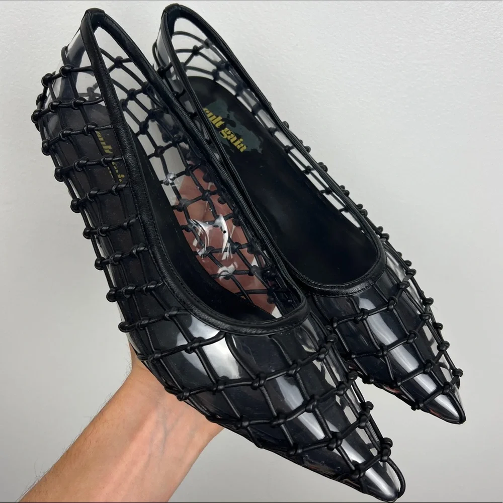 Cult Gaia Kenny Goatskin Woven PVC Pumps - Picture 5 of 9